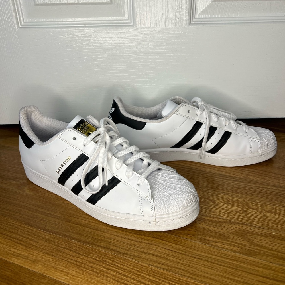 Adidas Superstar White Black Shell Toe Sneakers Men’s 13 | Leather